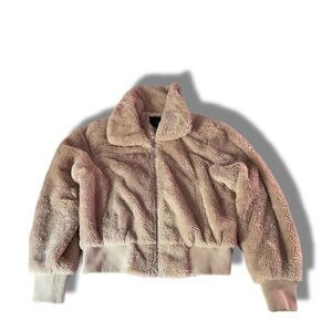 Sweet Rain Tan Teddy Jacket Plush Cozy Outerwear